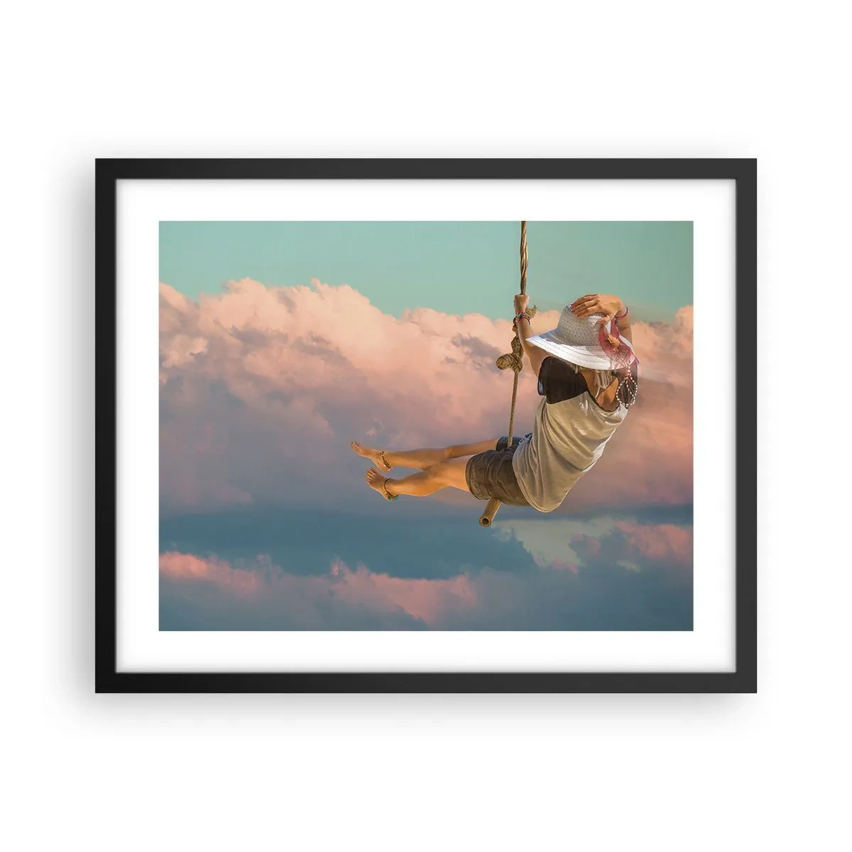 Plakat i sort ramme - Sjov i skyerne - 50x40 cm