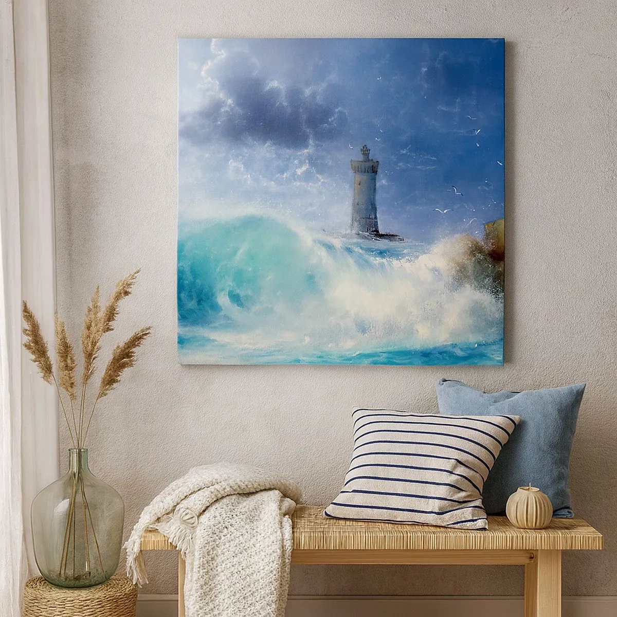 Lærredstryk - Billede på lærred - På vagt mod elementerne - 30x30 cm