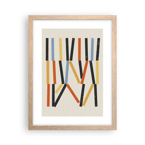 Plakat i ramme af lyst egetræ - Vandret komposition - 30x40 cm