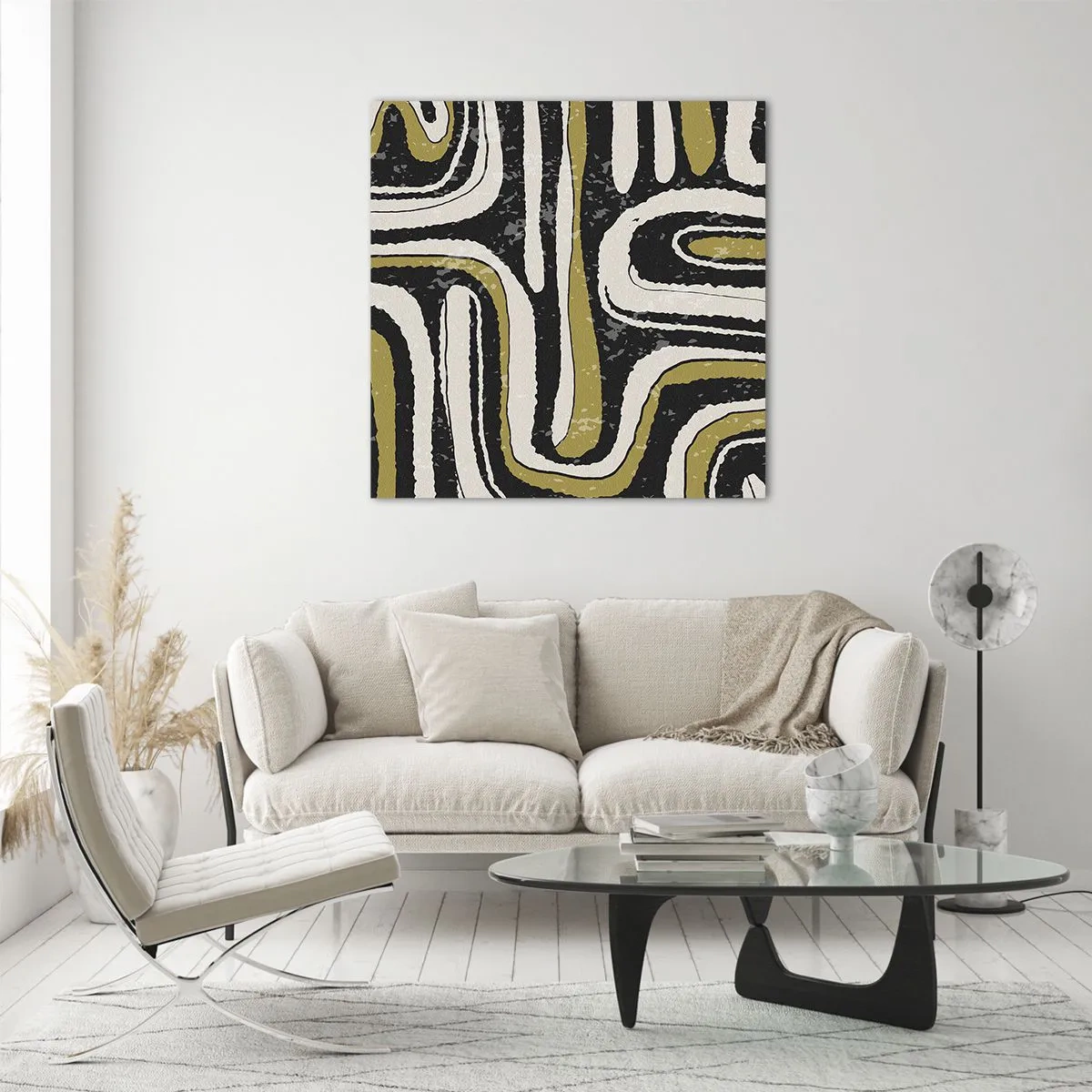 Billede på glas - Komposition: stier og gyder - 70x70 cm