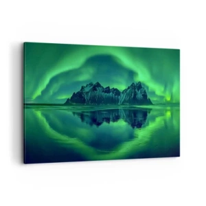 Lærredstryk - Billede på lærred - I auroraens arme - 120x80 cm