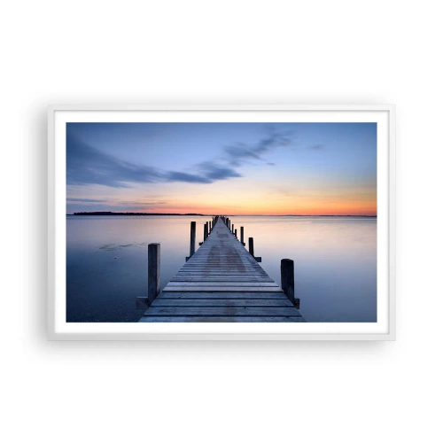 Plakat i hvid ramme - Den rolige skumringstid - 91x61 cm