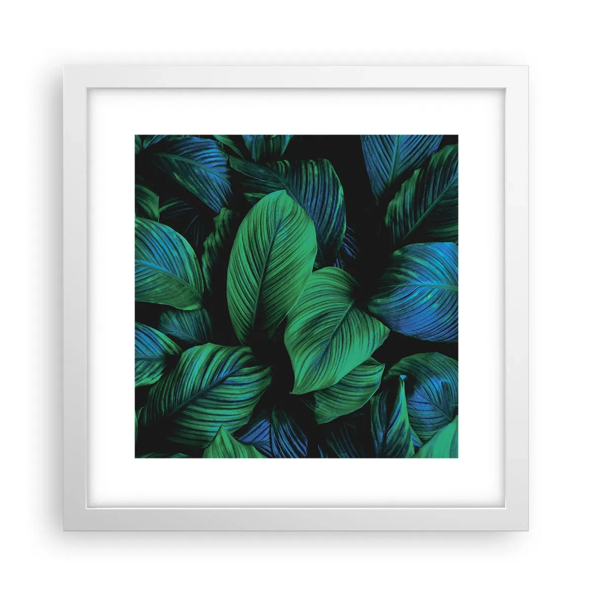 Plakat i hvid ramme - I den grønne flok - 30x30 cm