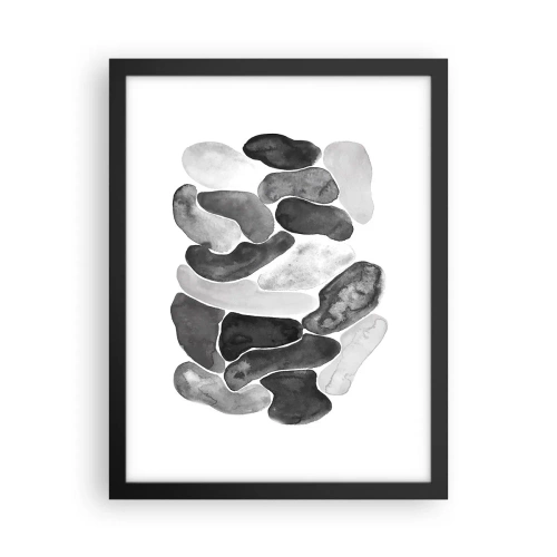 Plakat i sort ramme - Stenet abstraktion - 30x40 cm