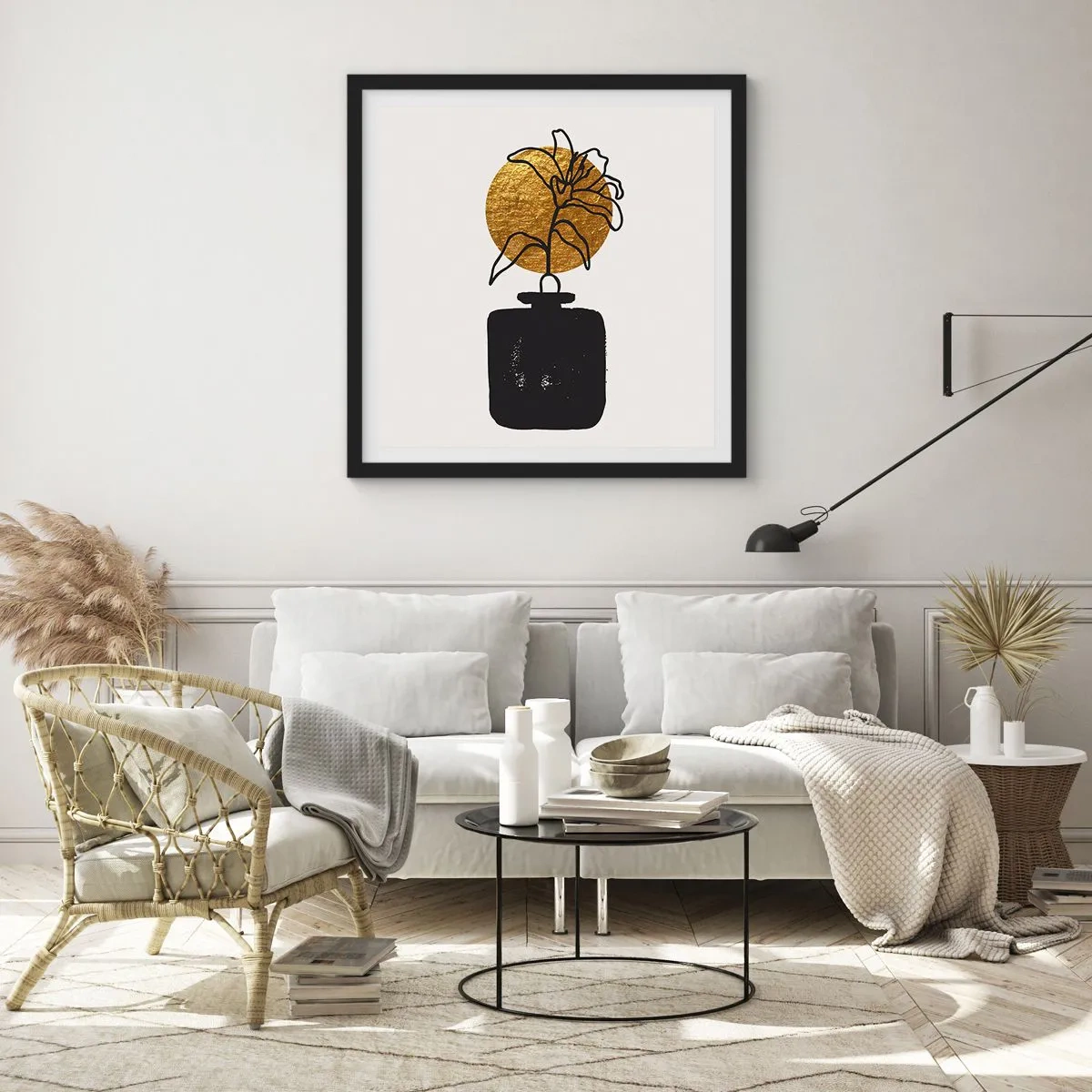 Plakat i sort ramme - Skønhed i balance - 30x30 cm