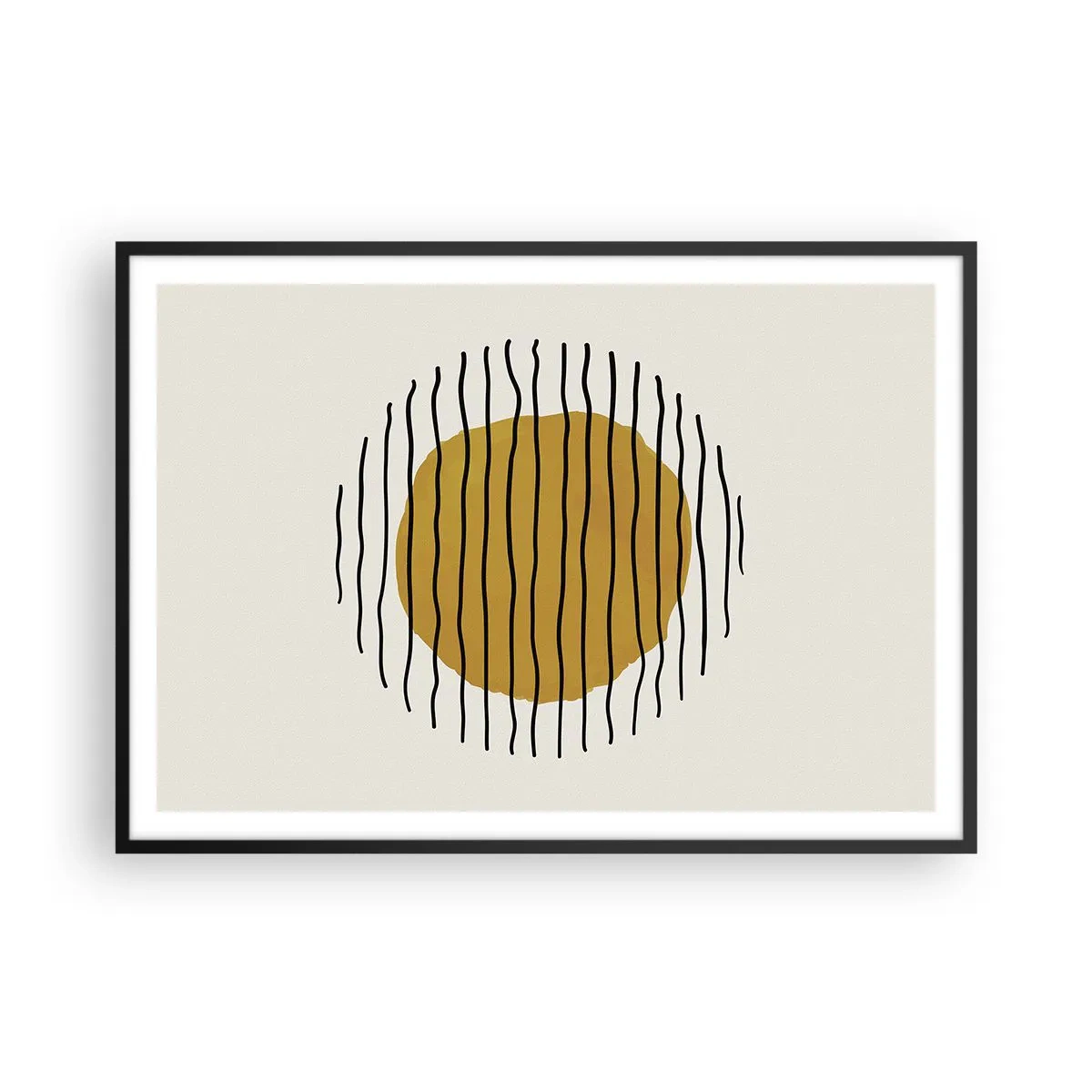 Plakat i sort ramme - Abstraktion, der skælver af varme - 100x70 cm