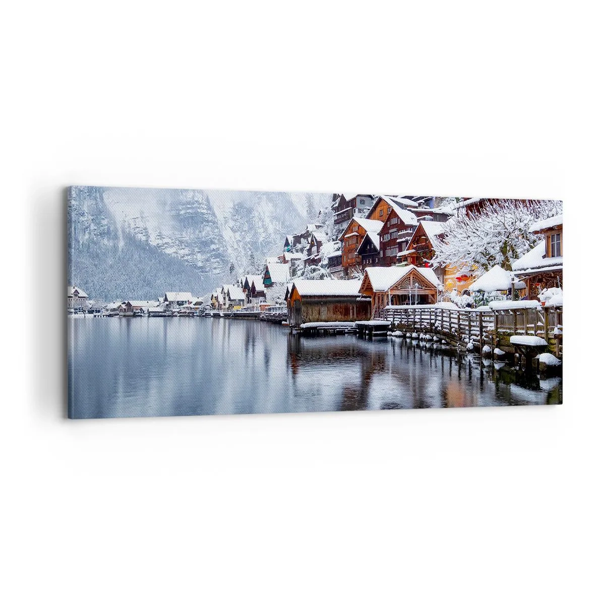 Lærredstryk - Billede på lærred - I en vinterdekoration - 100x40 cm
