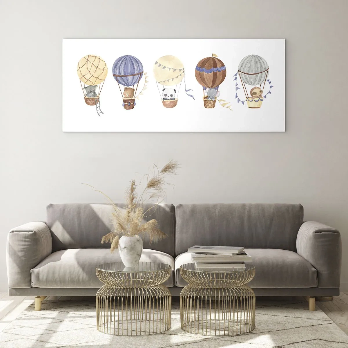 Billede på glas - Venner på farten - 100x40 cm