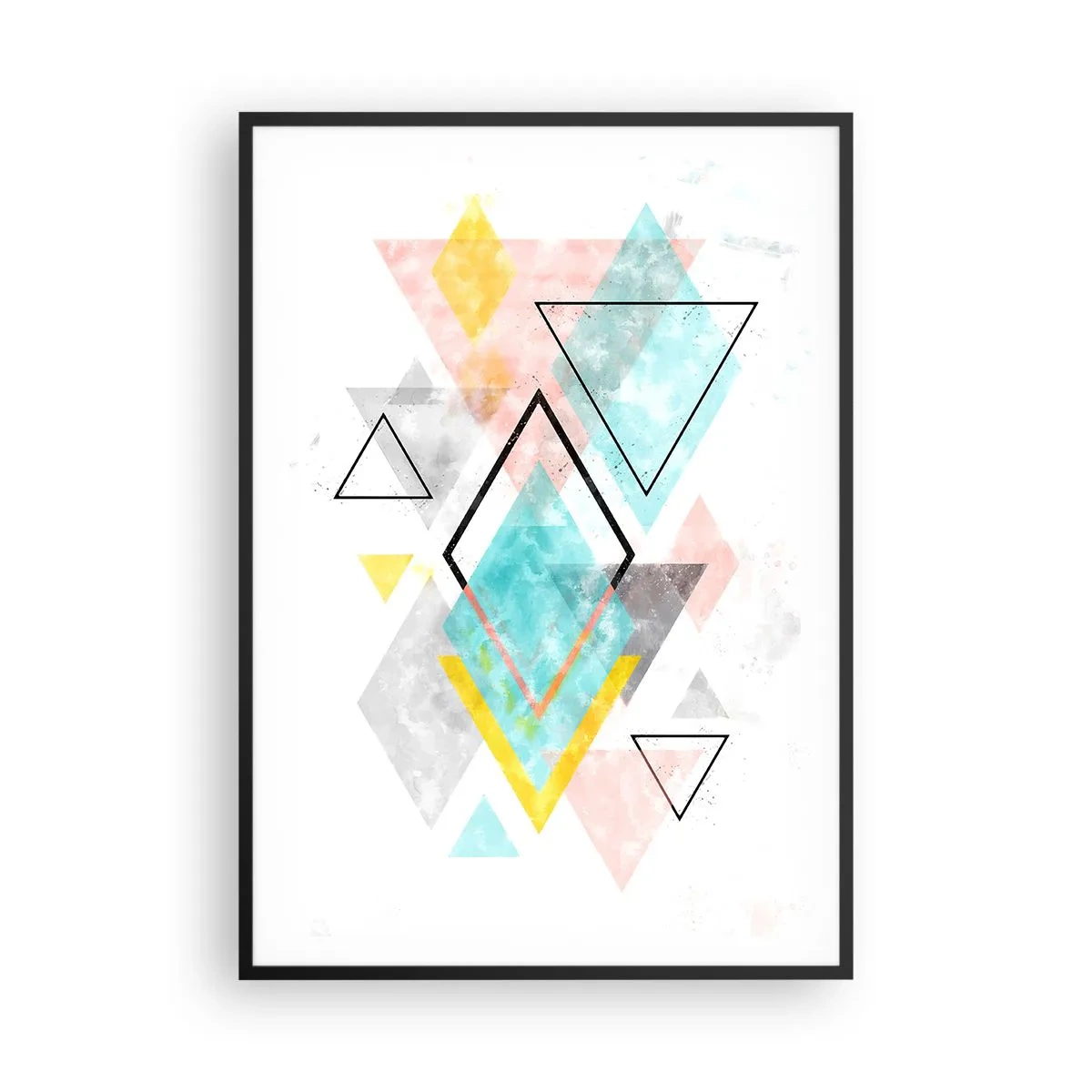 Plakat i sort ramme - Geometrisk leg - 70x100 cm