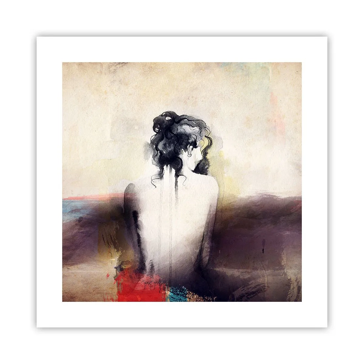 Plakat - Glatte linjer, ovale former - 40x40 cm