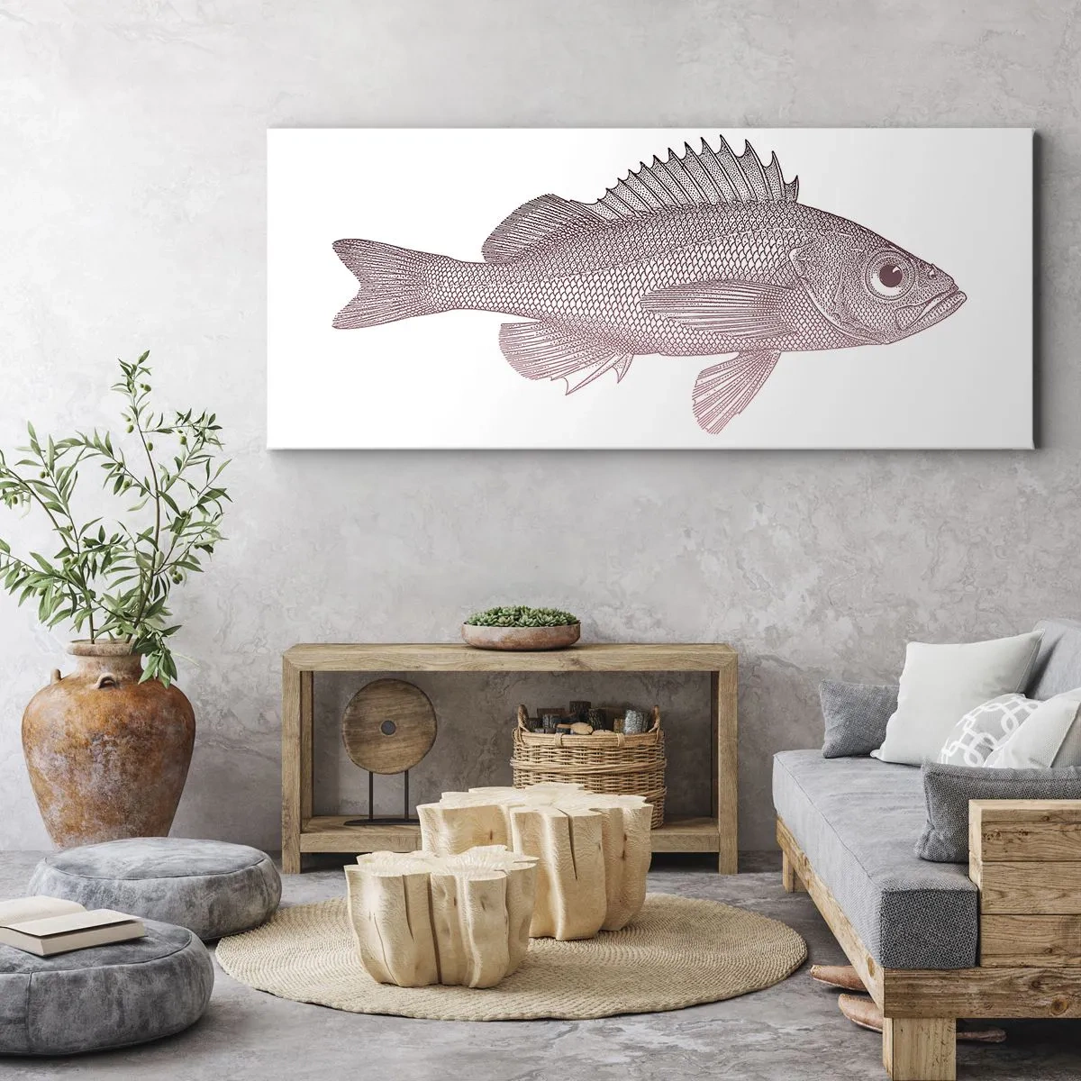 Lærredstryk - Billede på lærred - Fisk med store øjne - 140x50 cm