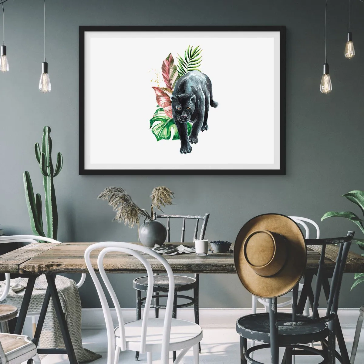 Plakat i sort ramme - Vild i hjertet - 70x50 cm