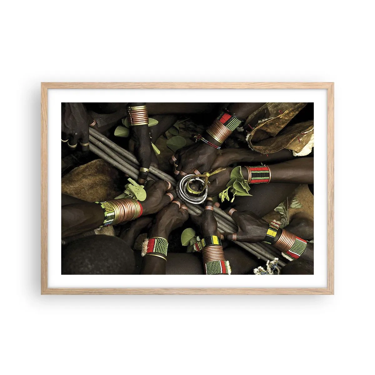 Plakat i ramme af lyst egetræ - Vi er sammen - 70x50 cm