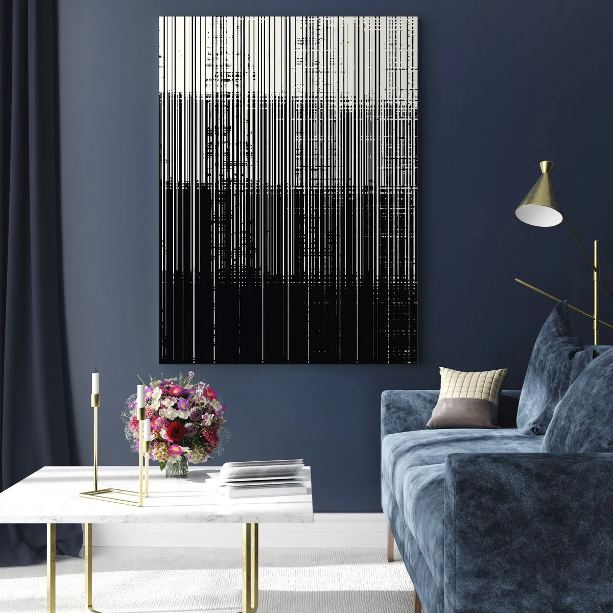 Billede på glas - Bølger og vibrationer - 50x70 cm