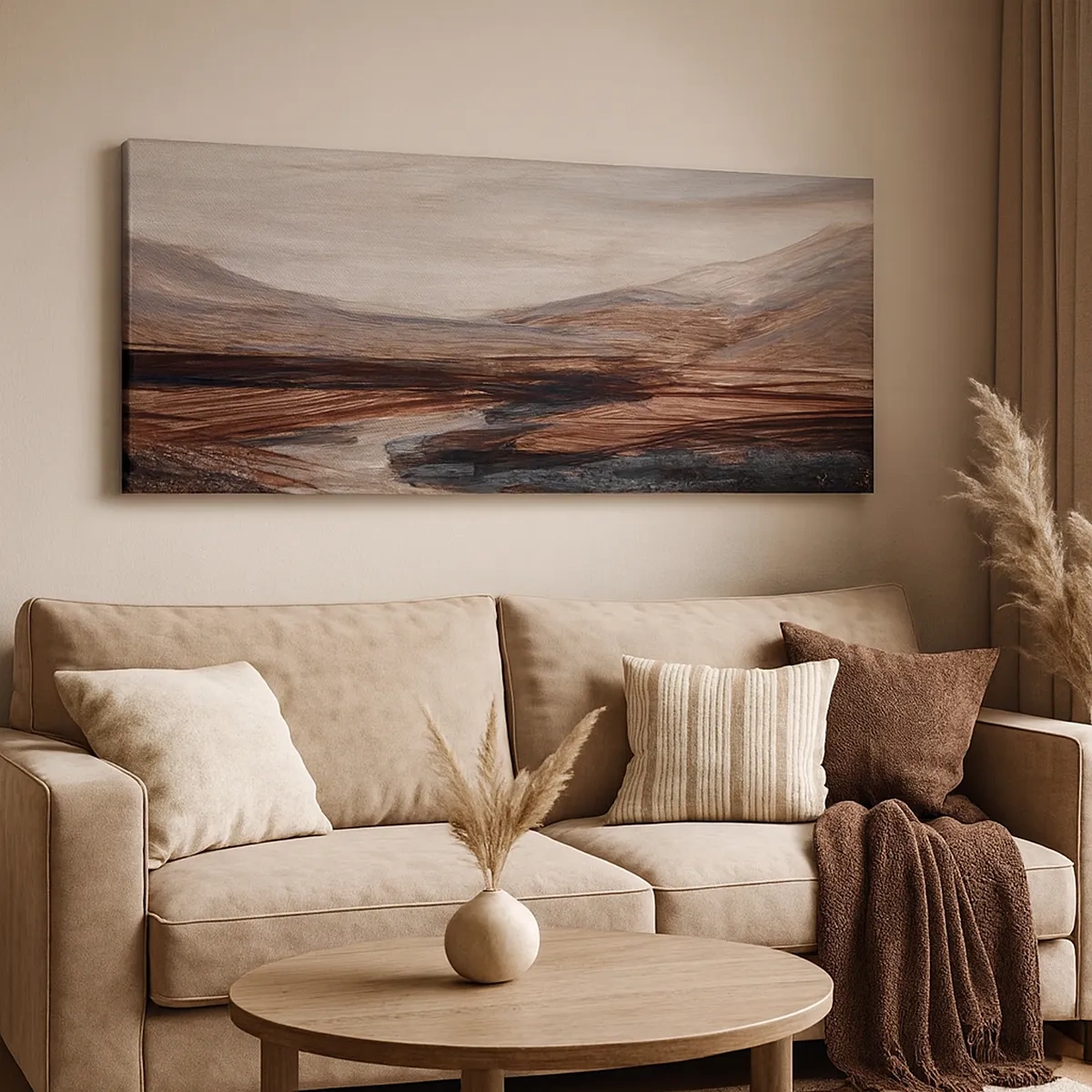 Lærredstryk - Billede på lærred -  Fredfyldt dal - 30x30 cm