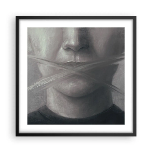 Plakat i sort ramme - Ikke et ord - 50x50 cm