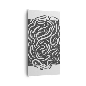 Lærredstryk - Billede på lærred - Abstraktion: en dans af glæde - 65x120 cm