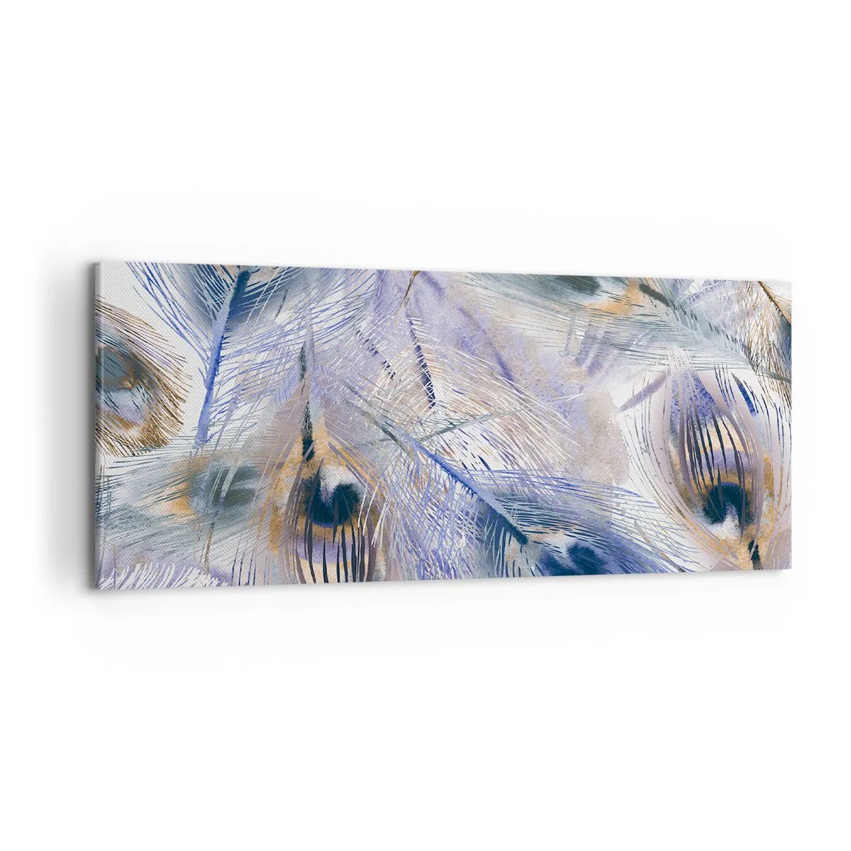 Lærredstryk - Billede på lærred - Påfugl sammensætning - 100x40 cm