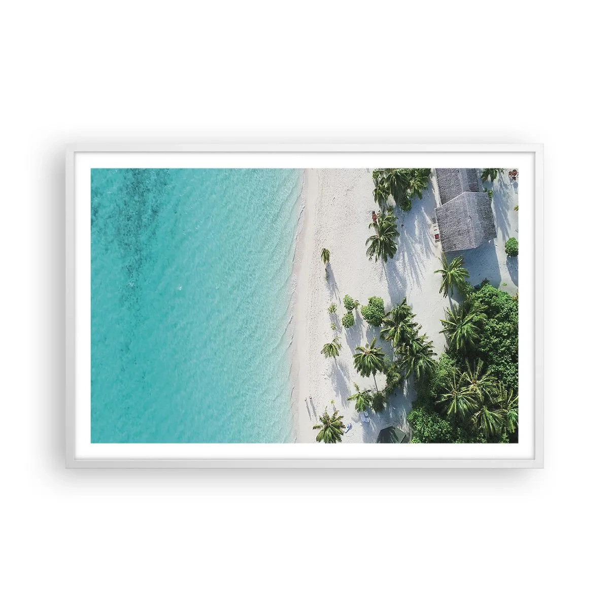Plakat i hvid ramme - Ferie i paradis - 91x61 cm