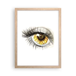 Plakat i ramme af lyst egetræ - Et look lige så varmt som sommeren - 30x40 cm