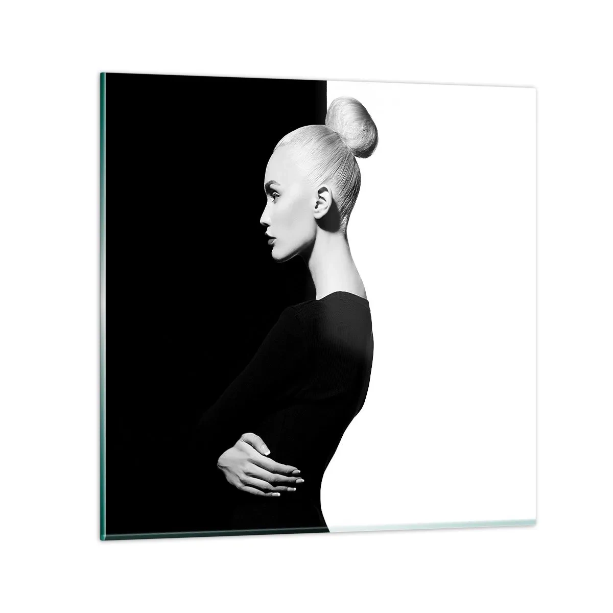 Billede på glas - Blot en kvinde - 70x70 cm