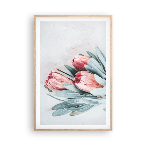 Plakat i ramme af lyst egetræ - Skammer sig over deres egen skønhed - 61x91 cm