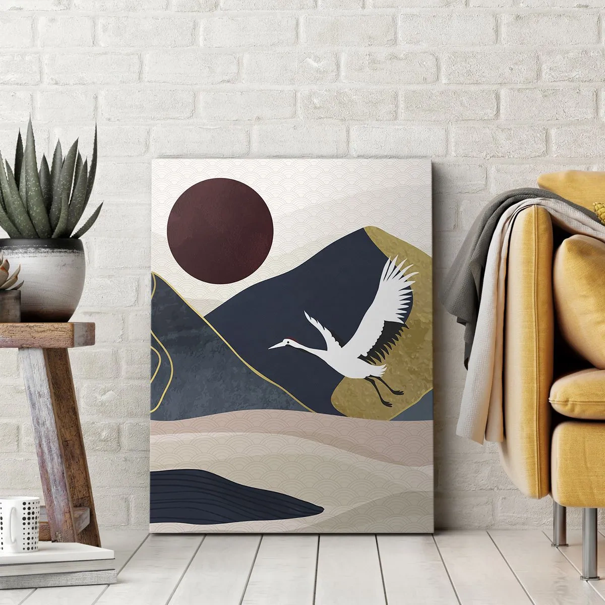 Lærredstryk - Billede på lærred - Og dagen er igen FLØJET af sted - 65x120 cm