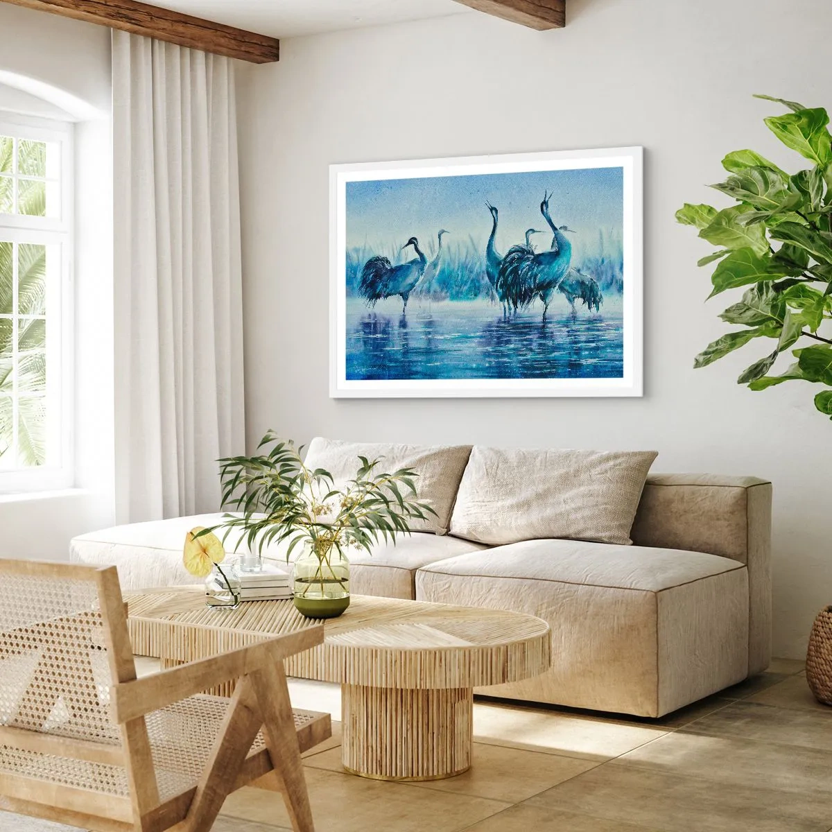 Plakat i hvid ramme - Morgenmøde - 50x40 cm