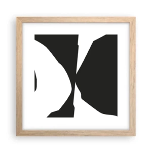 Plakat i ramme af lyst egetræ - Positiv-negativ - 30x30 cm