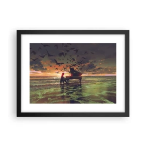 Plakat i sort ramme - Koncert for klaver og bølger - 40x30 cm