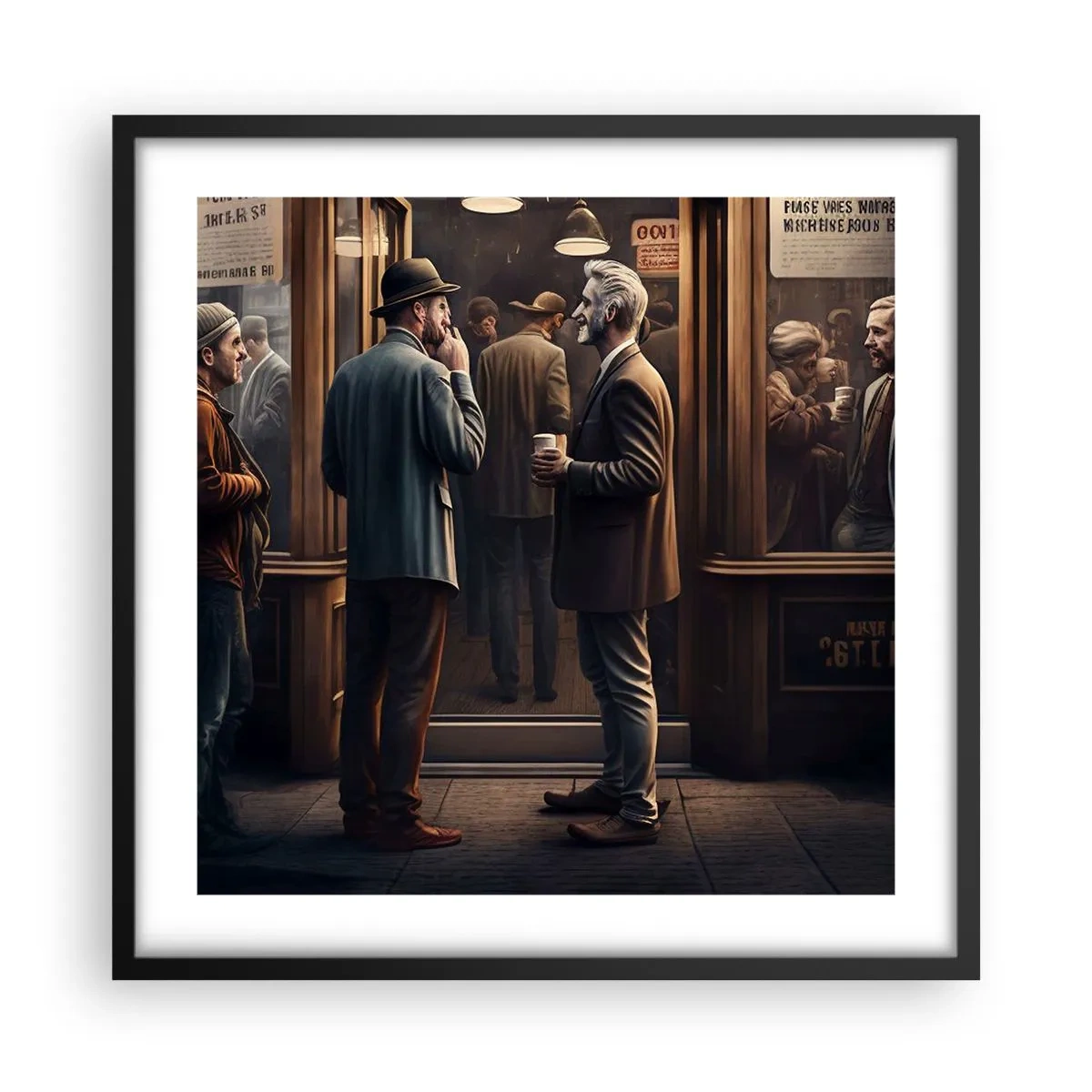 Plakat i sort ramme - Et godt øjeblik på dagen - 50x50 cm