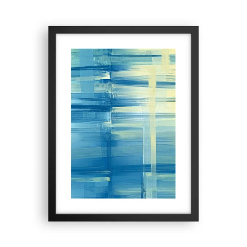 Plakat i sort ramme - Komposition i turkis - 30x40 cm