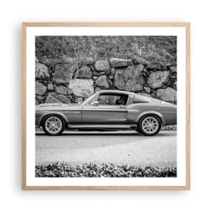 Plakat i ramme af lyst egetræ - En legende fra 1960'erne. - 60x60 cm