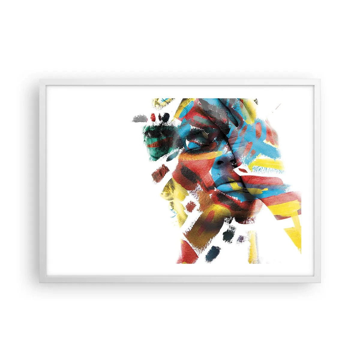 Plakat i hvid ramme - Farverig personlighed - 70x50 cm