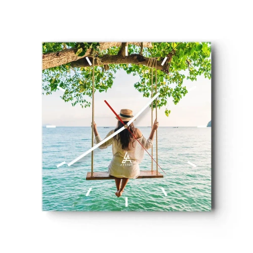 Vægur, Uret - Livet er smukt - 30x30 cm