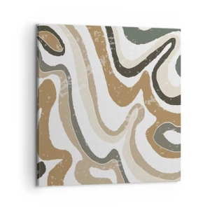 Lærredstryk - Billede på lærred - Slyngninger af jordfarver - 60x60 cm