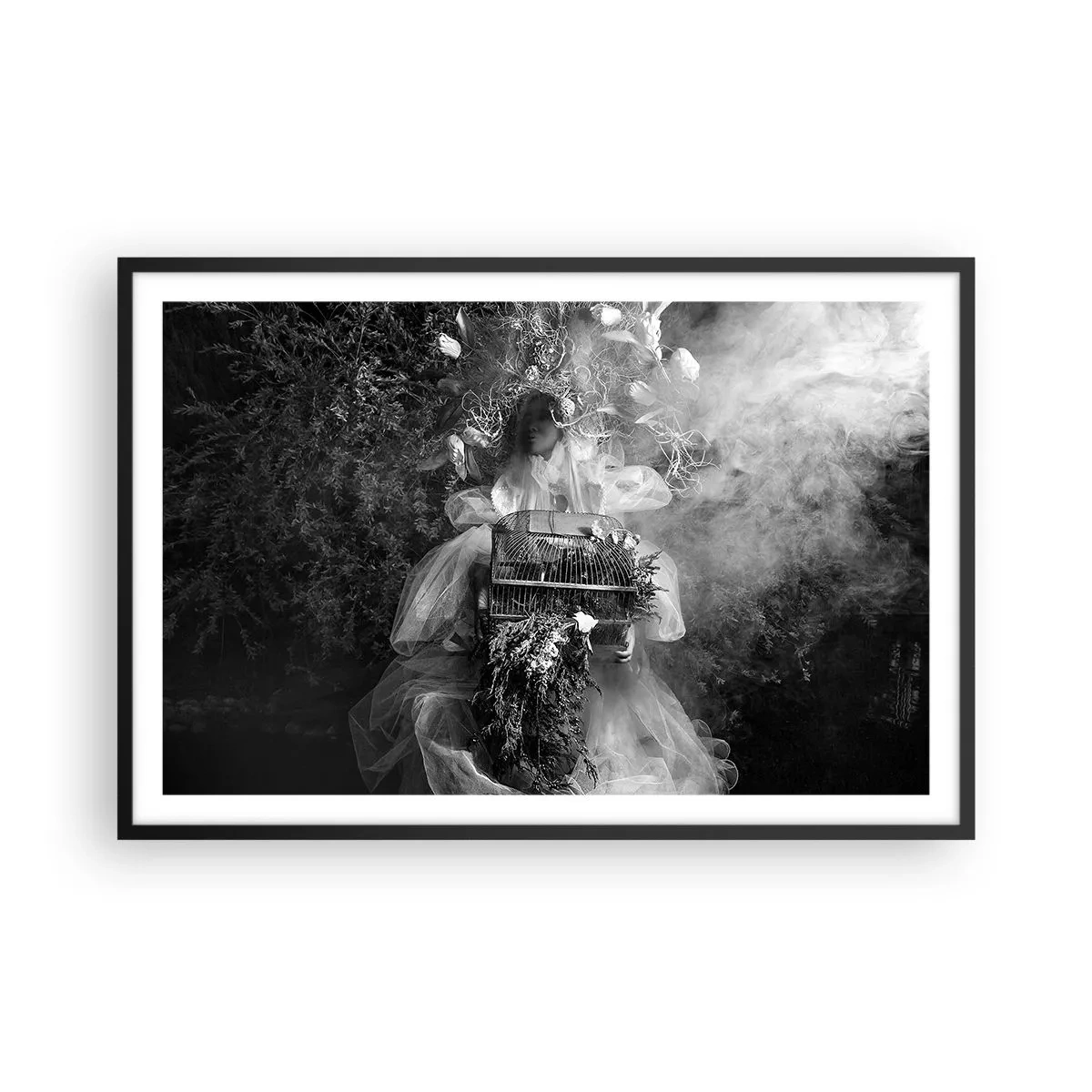 Plakat i sort ramme - Selve Moder - Naturen - 91x61 cm