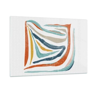 Billede på glas - Venligt smilende abstraktion - 120x80 cm