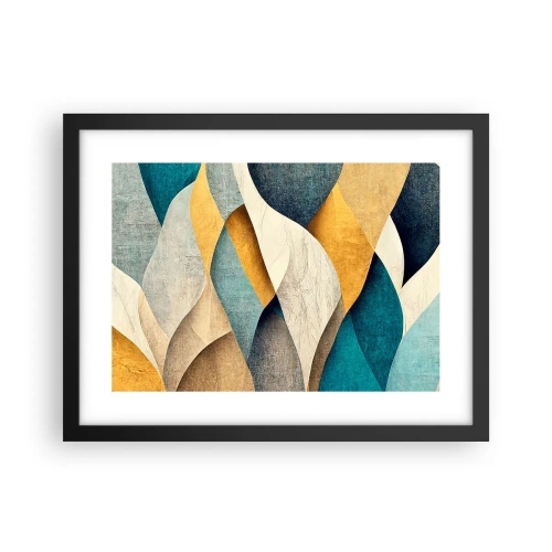 Plakat i sort ramme - Rytme og bølger - 40x30 cm