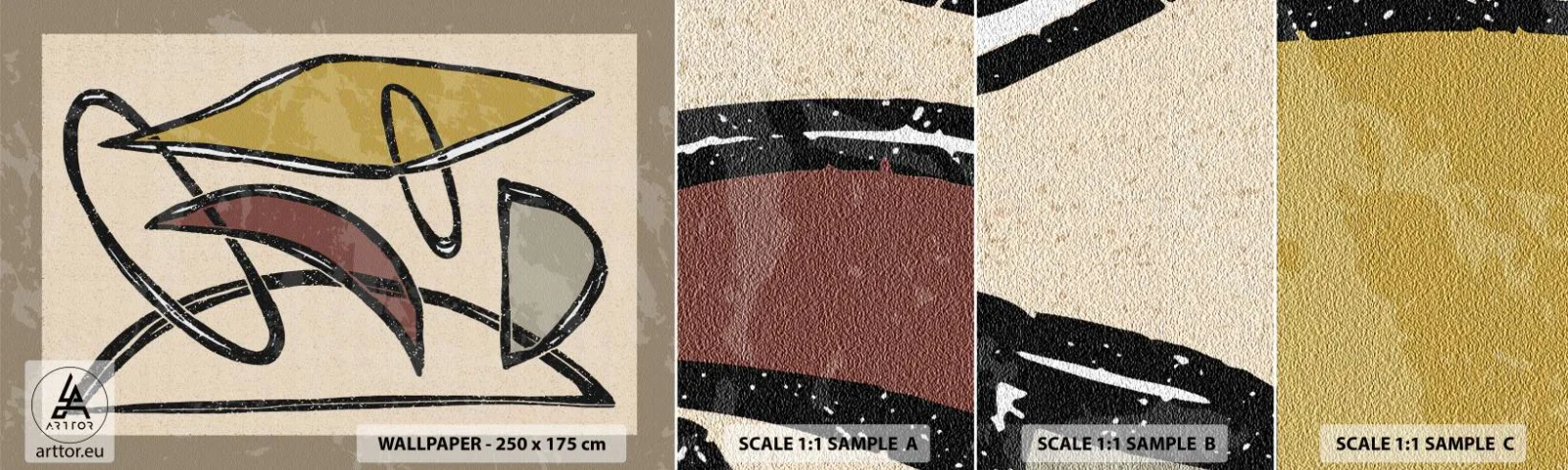 Fototapet Prøve Standard Eco - Vertikaler og niveauer - Moderne, Abstraktion, Stykke - 100x30 cm