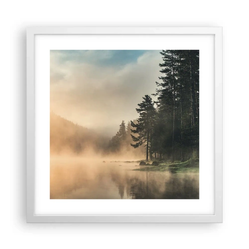 Plakat i hvid ramme - En dags fødsel - 40x40 cm