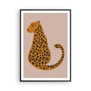 Plakat i sort ramme - Leopardprint er et moderigtigt mønster - 70x100 cm