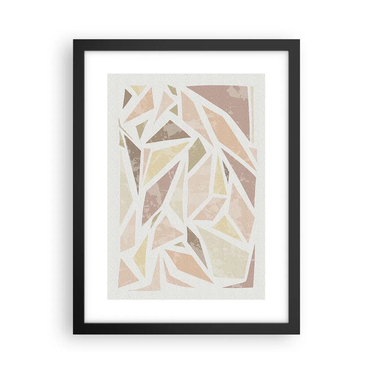 Plakat i sort ramme - Komposition af farvet glas - 30x40 cm