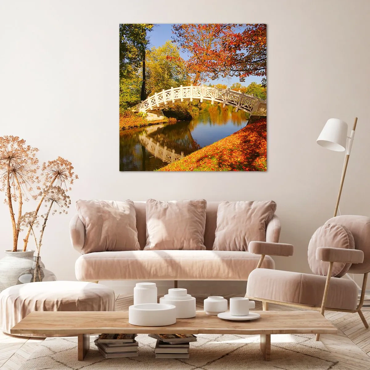 Lærredstryk - Billede på lærred - På den hvide bro af suk - 50x50 cm