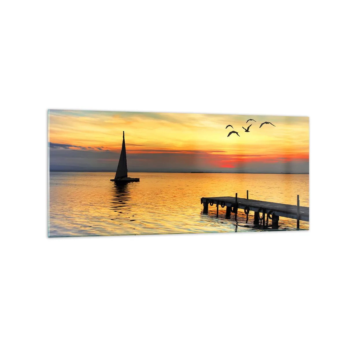 Billede på glas - Returnering om aftenen - 120x50 cm