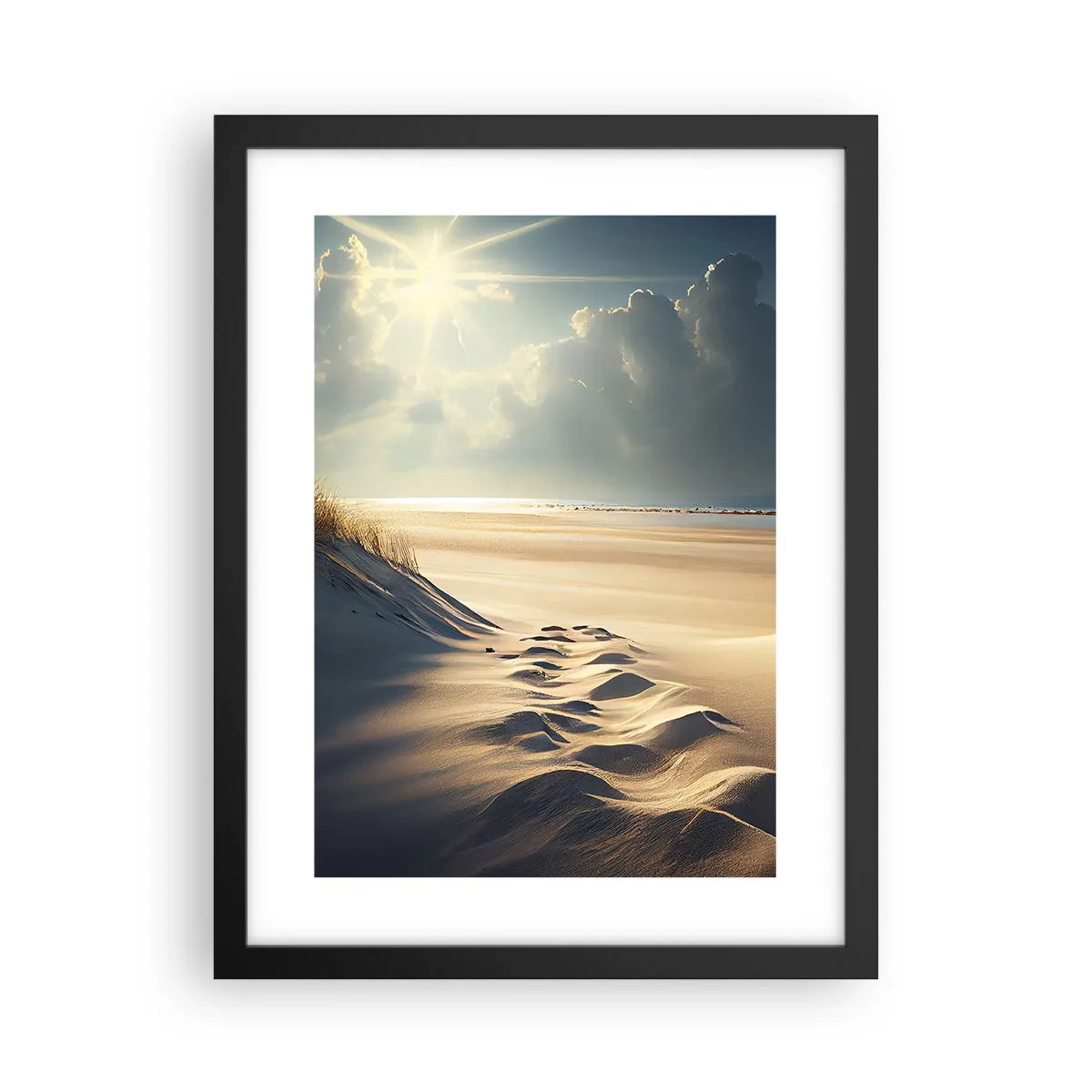 Plakat i sort ramme - Beroligende landskab - 30x40 cm