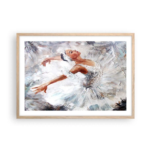 Plakat i ramme af lyst egetræ - Blød og let som tyl - 70x50 cm