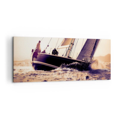 Lærredstryk - Billede på lærred - Sejl, sømand - 100x40 cm