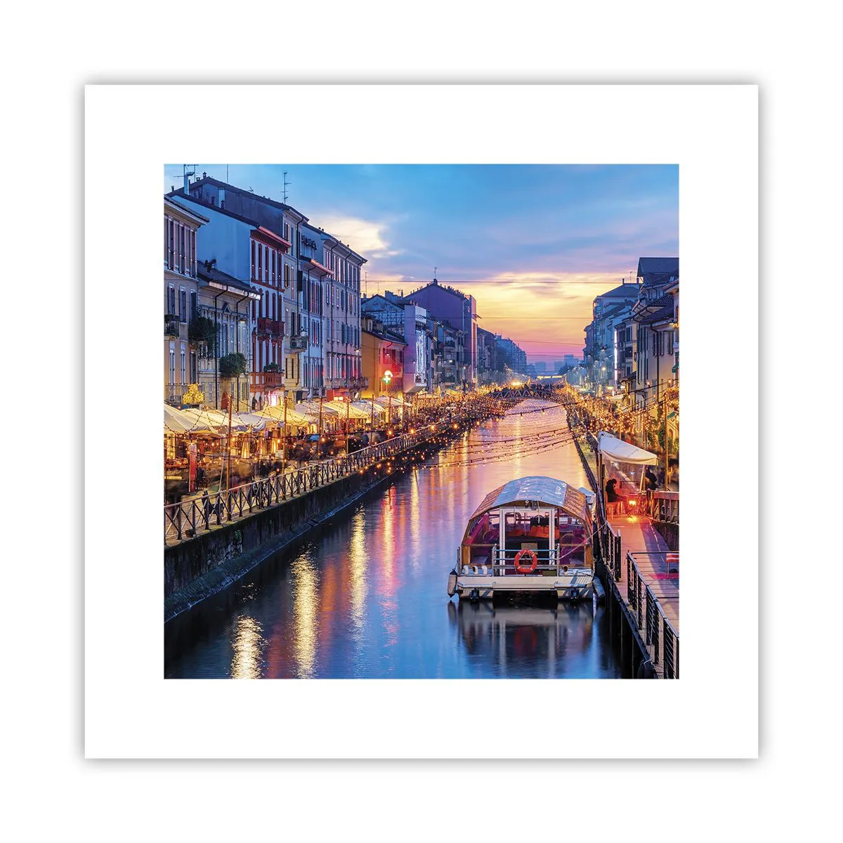 Plakat - En aften med lys og sjov - 30x30 cm