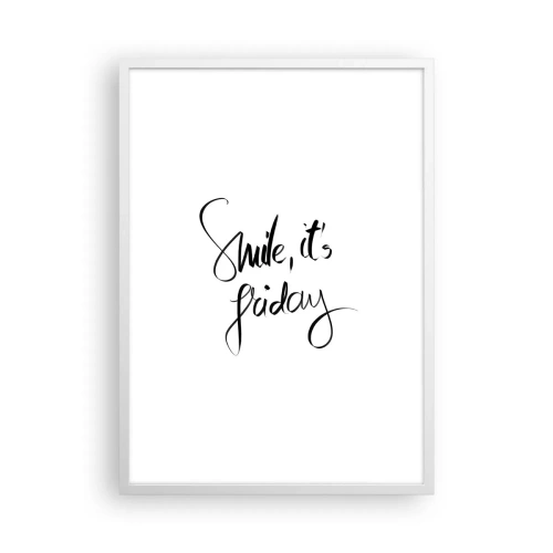 Plakat i hvid ramme - Ægte glæde - 50x70 cm